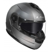 Capacete Moto Robocop Articulado LS2 FF908 Strobe 2 Monocolor Escamoteável C/ Óculos - Cinza Fosco