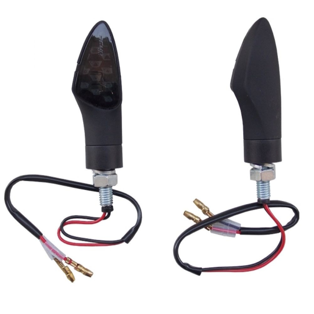 Par De Pisca Mini Seta Moto Esportivo Scud Onix Preto Fosco Com Lente Fumê - Par