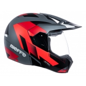 Capacete Moto Bieffe 3 Sport React Esportivo Cross Trilha Cinza Dark Vermelho C/ Selo Inmetro Lançamento