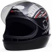 Capacete Moto Fechado Taurus San Marino Formula 1R Preto Grafic Viseira 2mm Modelo Novo - Preto
