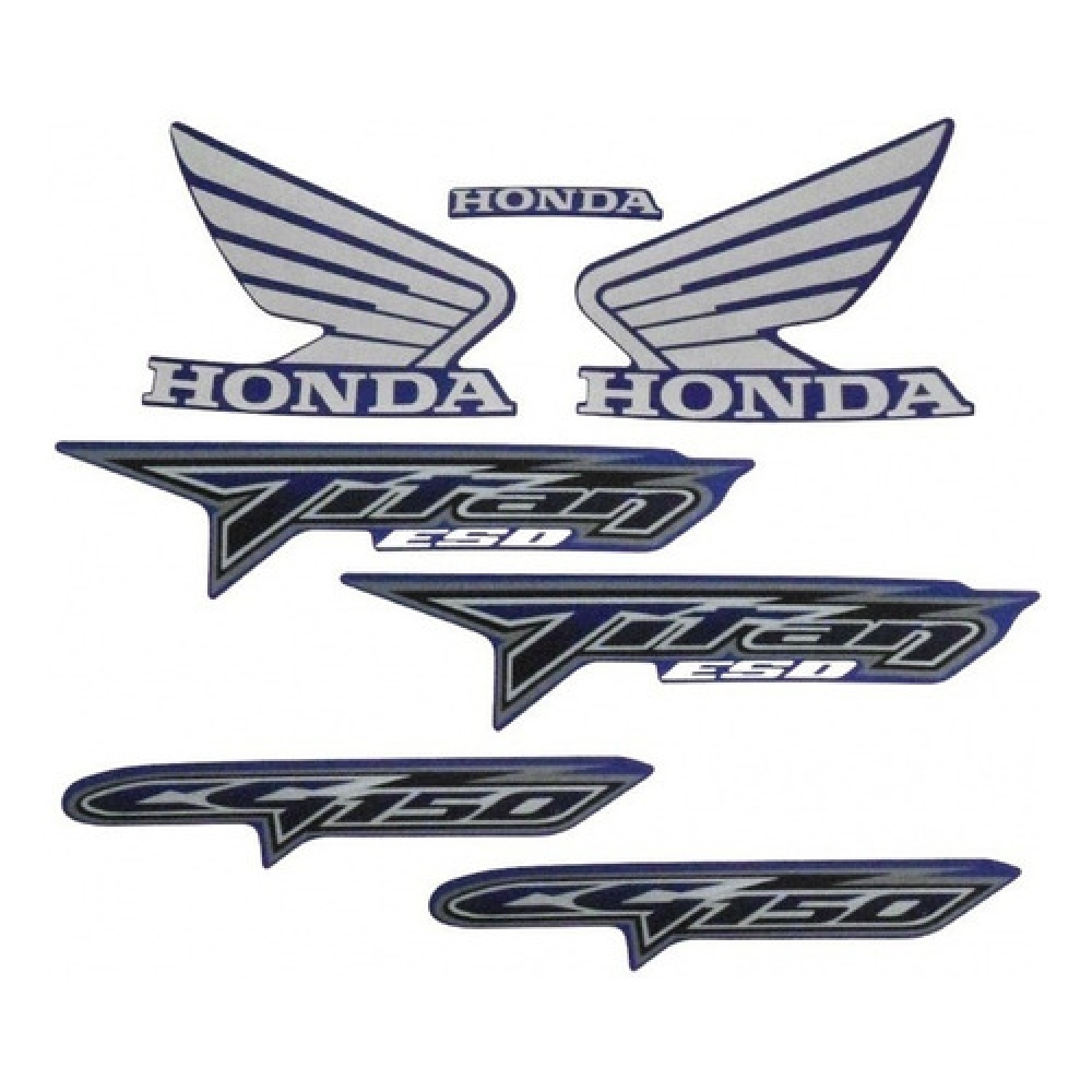 Kit Adesivos Faixa Titan 150 Esd Azul 2008 Jogo Adesivo