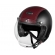 Capacete Aberto Custom Bieffe B45 Harley Old School Vintage Cafe Racer Preto Couro Vermelho