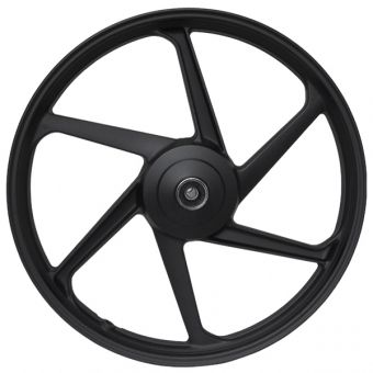 Roda Liga Leve Rodão Magnésio Moto Honda POP 100 Pop100 Pop 110 Pop110 (Freio Tambor) 6 Palitos Preta