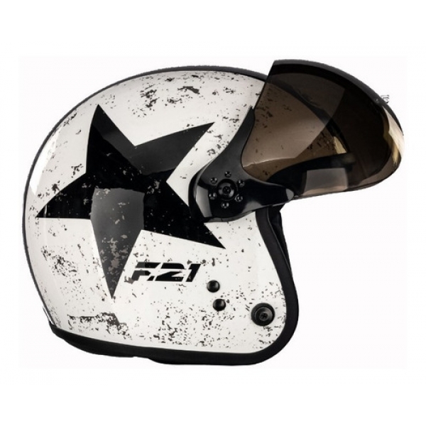 Capacete Moto Aberto Custom Moto Peels Mirage F21 Old Tank Preto Branco C/ Selo Inmetro