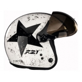 Capacete Moto Aberto Custom Moto Peels Mirage F21 Old Tank Preto Branco C/ Selo Inmetro
