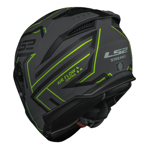 Capacete Moto Fechado Ls2 Ff808 Stream 2 Maze Esportivo C/ Óculos Interno Lançamento C/ Selo Inmetro - Preto Verde