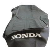 Capa Banco Moto Cg 125 1983 1984 1985 Modelo Original Preta C/ Escrita Honda - Preto