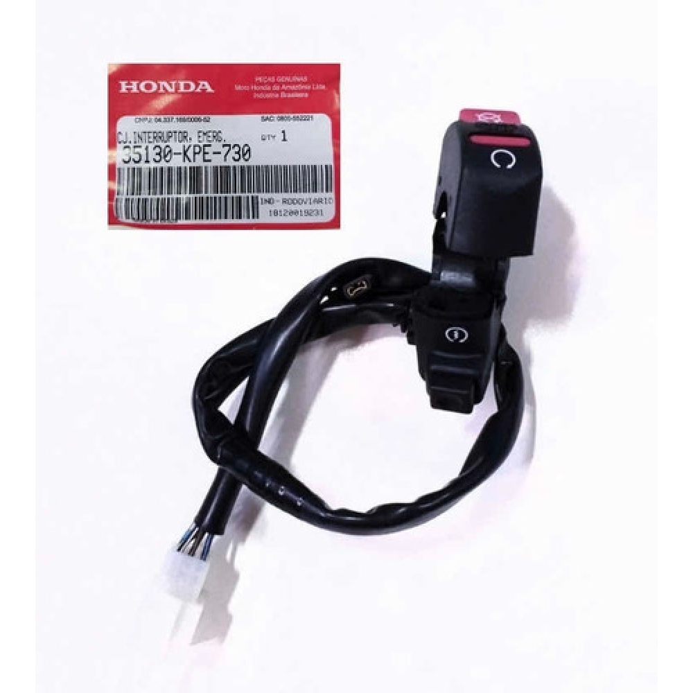 Interruptor Botão Partida Mata Emergência Xr 250 Tornado 2006 2007 208 Original Honda