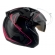 Capacete Moto Feminino Peels Mirage Edge Preto Rosa Custom Aviador C/ Óculos Queixeira Removível