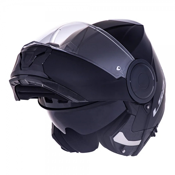 Capacete Moto Articulado Robocop LS2 FF902 Scope Monocolor Preto Fosco Escamoteável C/ Óculos - Preto Fosco