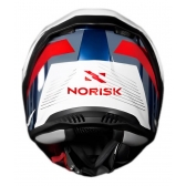 Capacete Moto Esportivo Fechado Norisk Strada 2 St Branco Azul Vermelho C/ Óculos Interno Lançamento
