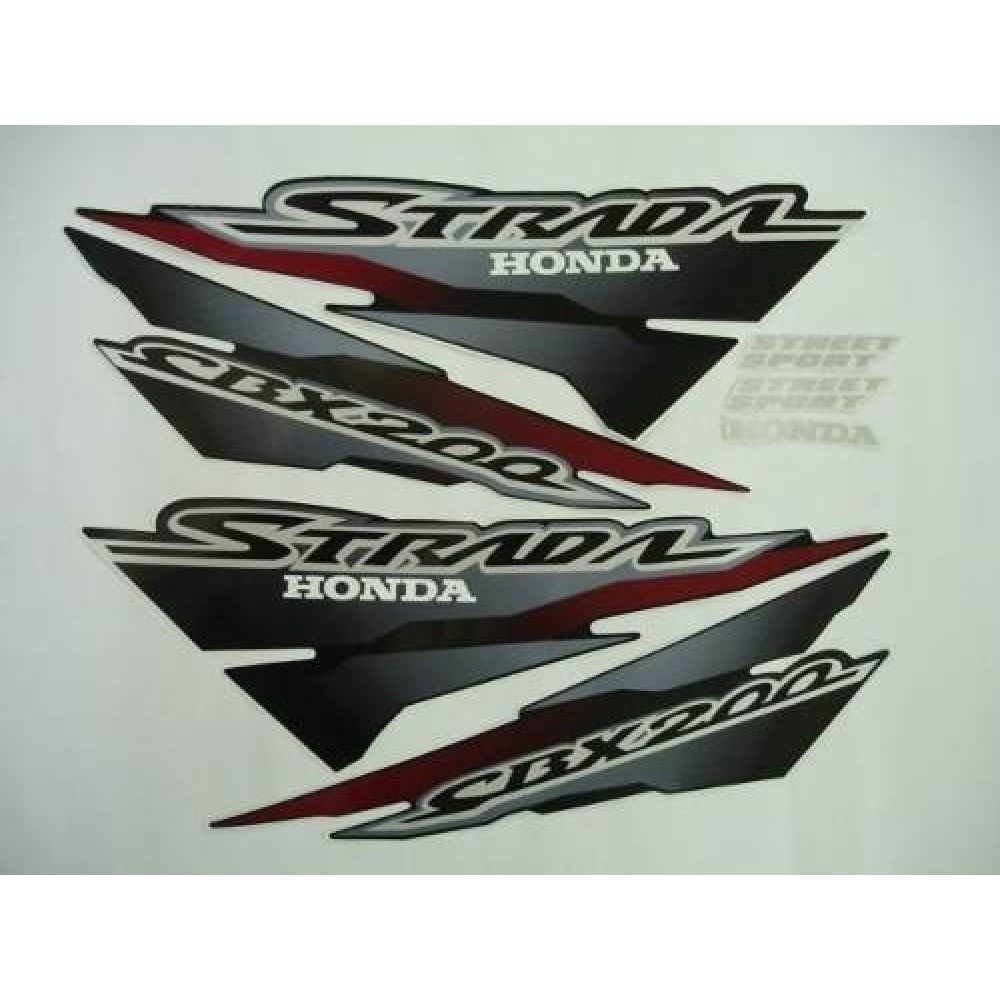 Kit Adesivos Faixa Cbx 200 Strada 2002 Preta Jogo Adesivo
