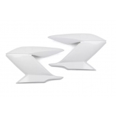 Par De Aba Lateral Tanque Moto Fazer 150 Branca 2014 2015 2016 2017 2018 Carenagem Modelo Original - Branco