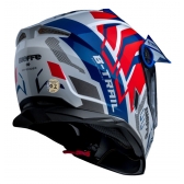 Capacete Moto Bieffe Big B Trail Defender Cross Branco Azul Vermelho C/ Óculos Sol Lançamento