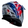 Capacete Moto Bieffe Big B Trail Defender Cross Branco Azul Vermelho C/ Óculos Sol Lançamento