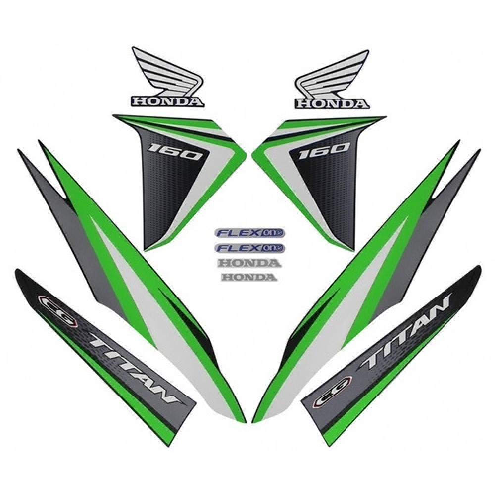 Kit Adesivos Faixa Honda Titan 160 Preta 2017 Jogo Adesivo