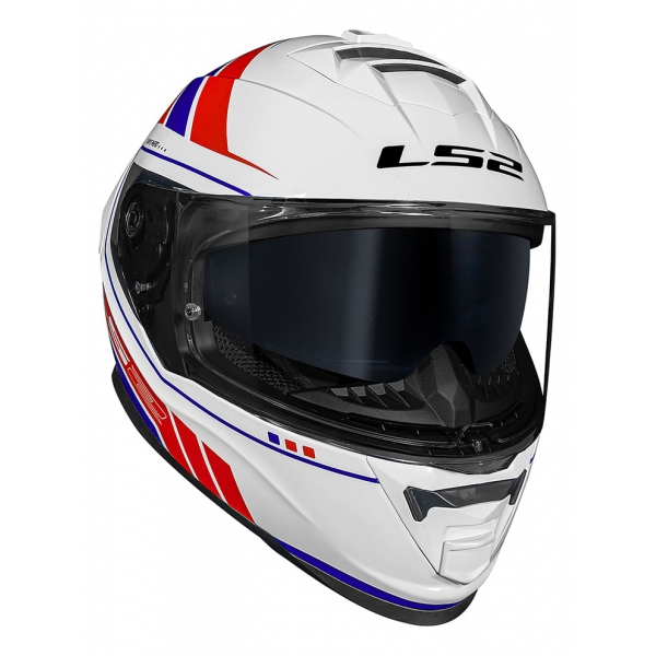 Capacete Moto Fechado Ls2 Ff800 Storm Fist Branco Vermelho C/ Óculos Interno C/ Selo Inmetro