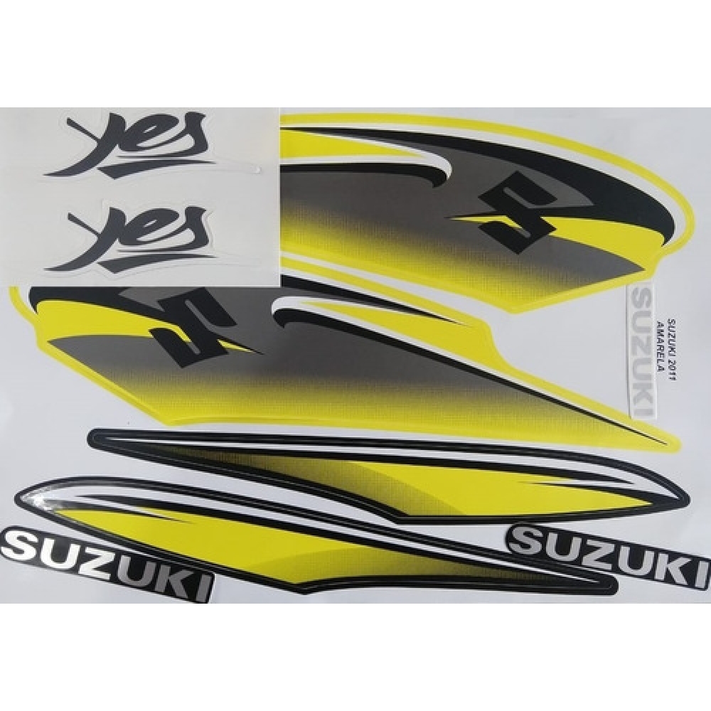 Kit Adesivos Faixa Suzuki Yes 125 Amarela 2011 Jogo Adesivo