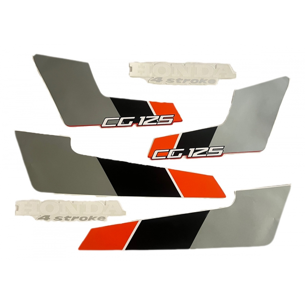 Kit Adesivos Faixas Moto Cg 125 1987 Vermelha Cg125 Jogo Adesivo
