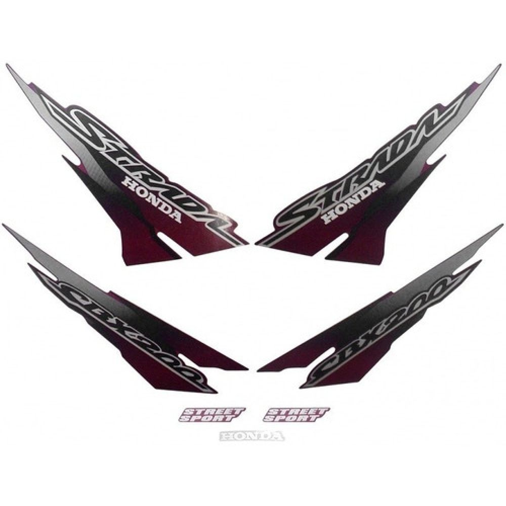 Kit Adesivos Faixa Cbx 200 Strada 2002 Vermelha Jogo Adesivo