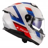 Capacete Moto Fechado Ls2 Ff808 Stream 2 Vintage Bmw Branco Azul Vermelho C/ Óculos