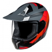 Capacete Moto Bieffe 3 Sport React Esportivo Cross Trilha Cinza Dark Vermelho C/ Selo Inmetro Lançamento
