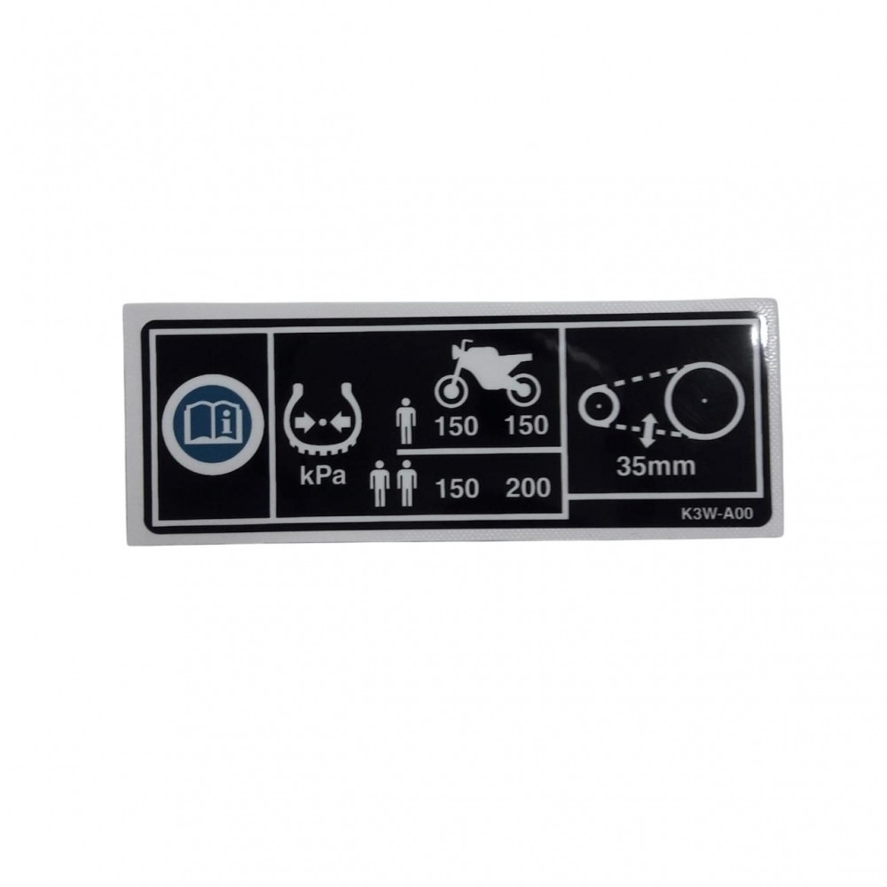 Adesivo Precaução Pneu Capa Corrente XR 300L Tornado 2024 2025 Original Honda 87505K3WA00