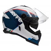 Capacete Moto Bieffe B-Trail Big Trail Bmw Delux Cross Azul Branco Vermelho C/ Óculos Sol Lançamento