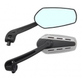 Par De Espelho Retrovisor Esportivo Prata Universal P/ Motos