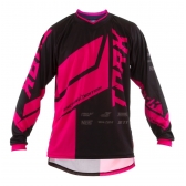 Camisa Feminina Moto Cross Trilha Raly Factory Preta Rosa - Rosa-chiclete