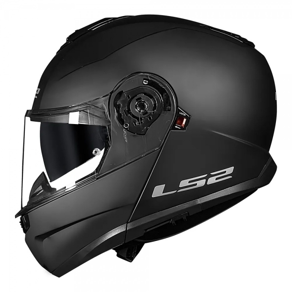Capacete Moto Robocop Articulado LS2 FF908 Strobe 2 Monocolor Escamoteável C/ Óculos - Preto Fosco