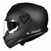 Capacete Moto Robocop Articulado LS2 FF908 Strobe 2 Monocolor Escamoteável C/ Óculos - Preto Fosco