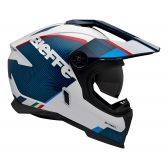 Capacete Moto Bieffe B-Trail Big Trail Bmw Delux Cross Azul Branco Vermelho C/ Óculos Sol Lançamento