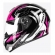 Capacete Moto Feminino Articulado Robocop Peels Urban U-Rb2 Ocean Escamoteável C/ Óculos Interno C/ Selo Inmetro - preto e rosa