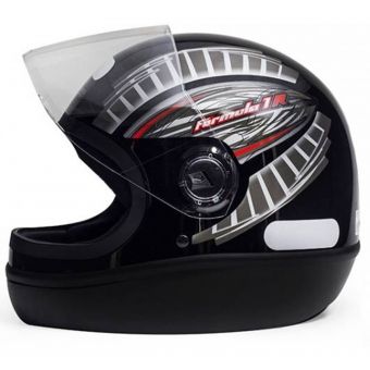 Capacete Moto Fechado Taurus San Marino Formula 1R Preto Grafic Viseira 2mm Modelo Novo