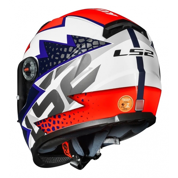 Capacete Moto Esportivo Fechado Ls2 Ff358 Classic Speedy Branco Roxo Laranja C/ Selo Inmetro