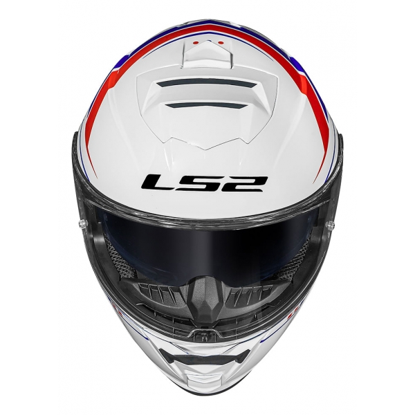 Capacete Moto Fechado Ls2 Ff800 Storm Fist Branco Vermelho C/ Óculos Interno C/ Selo Inmetro