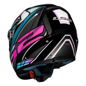 Capacete Moto Feminino Fechado Ls2 Ff358 Classic Xdron Cyan Rosa Esportivo C/ Selo Inmetro