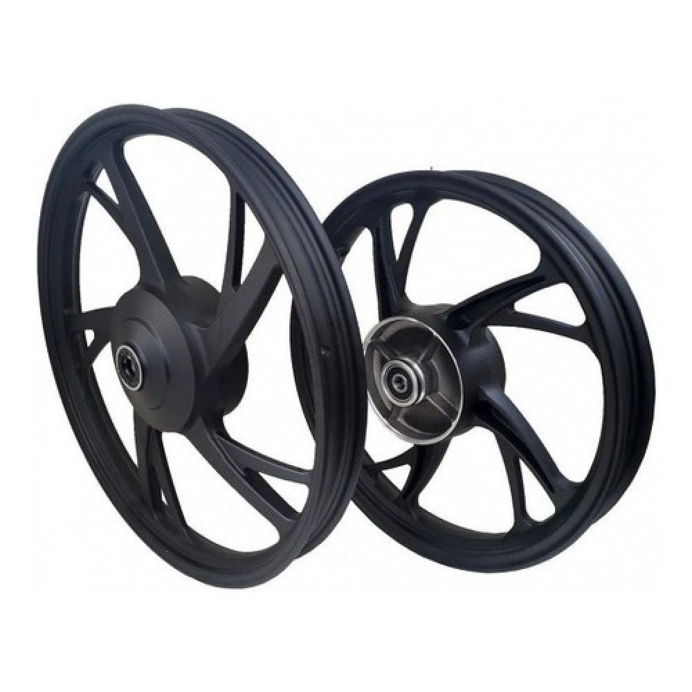 Roda Liga Leve Rodão Moto Biz 125 Ks/Es 2006 em Diante / Biz 100 2012/15 5 Pontas Pé Galinha Preta - Scud