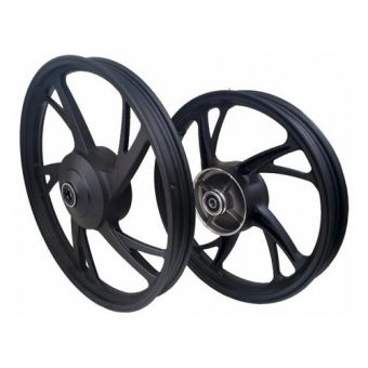 Roda Liga Leve Rodão Moto Biz 125 Ks/Es 2006 em Diante / Biz 100 2012/15 5 Pontas Pé Galinha Preta
