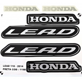Kit Adesivos Faixas Honda Lead 110 2014 2015 Jogo Adesivo Moto - Preta