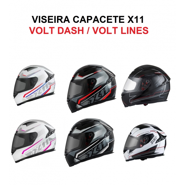 Viseira Fume Capacete X11 Volt Dash Volt Lines Fumê Original