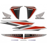 Kit Adesivos Faixa Honda Titan 160 Preta 2016 Jogo Adesivo
