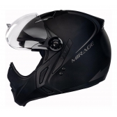 Capacete Moto Custom Peels F21 Mirage Classic Solid Piloto Aviador C/ Óculos Interno Queixeira Removível Lançamento - Preto Fosco