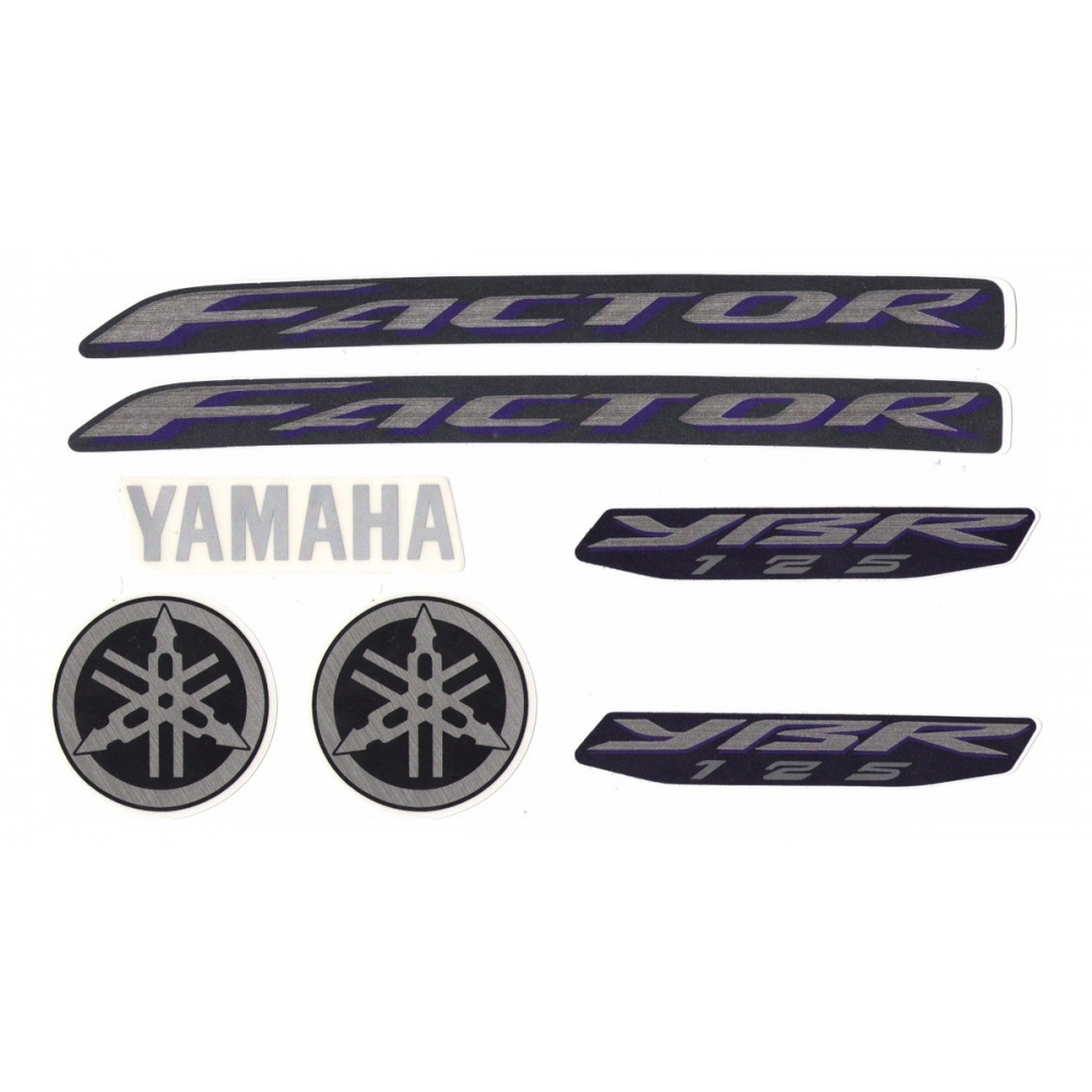 Kit Adesivos Faixa Ybr 125 Factor Roxa 2010 Jogo Adesivo