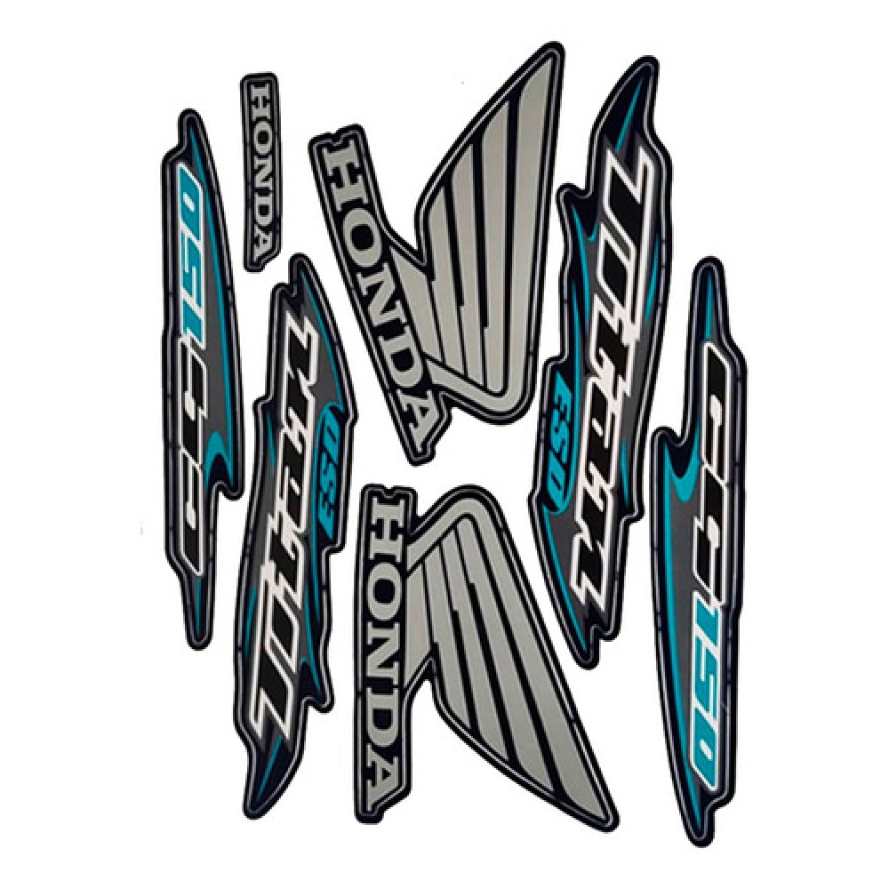 Kit Adesivos Faixas Moto CG Titan 150 ESD 2006 Azul Jogo Adesivo