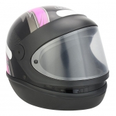 Capacete Moto Feminino Automático Ebf Bolt Preto Rosa C/ Viseira Automática C/ Selo Inmetro