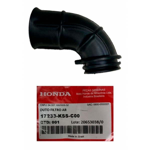 Borracha Duto Condutor Entrada Tampa Filtro Ar Moto Biz 125 2011 a 2024 Original Honda