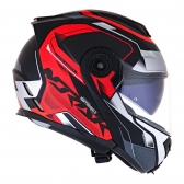 Capacete Moto Robocop Escamoteável Norisk Route FF345 Speedmax Articulado C/ Óculos E Selo Inmetro - Preto Vermelho Fosco