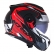 Capacete Moto Robocop Escamoteável Norisk Route FF345 Speedmax Articulado C/ Óculos E Selo Inmetro - Preto Vermelho Fosco